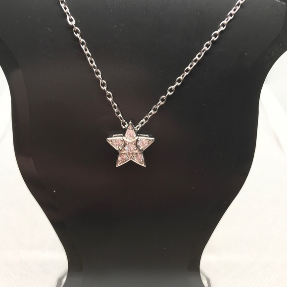 HYPERFLASH Five-pointed Pendant White Sapphire 925 Sterling Silver Necklace - Picture 3 of 6